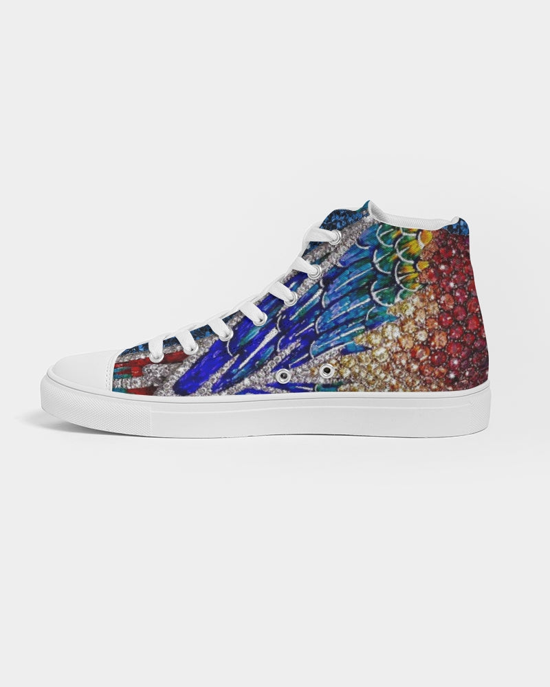Disco Blue Women's Hightop Canvas Shoe