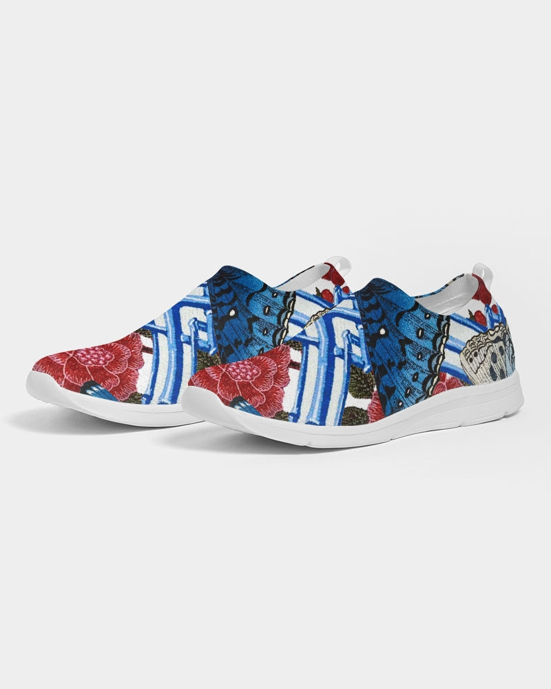 Butterflies and Roses Women's Slip-On Flyknit Shoe