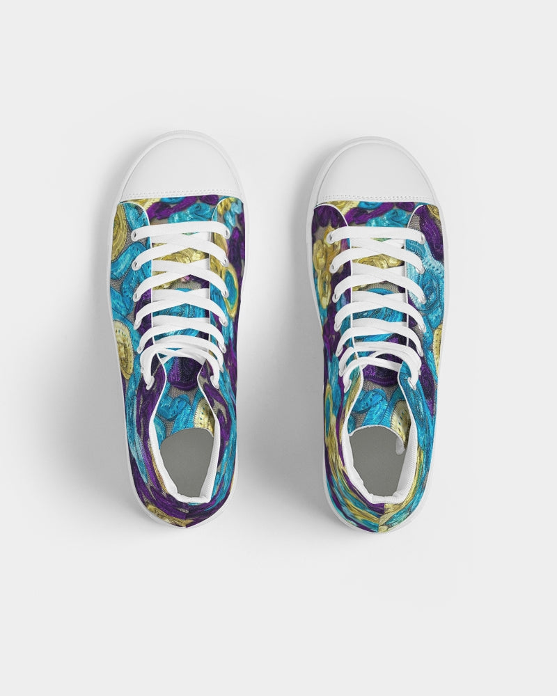 Floral Ribbon Women's Hightop Canvas Shoe