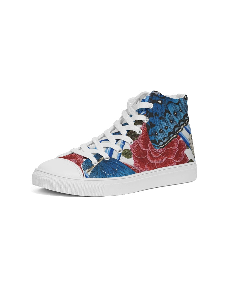 Butterflies and Roses Men's Hightop Canvas Shoe