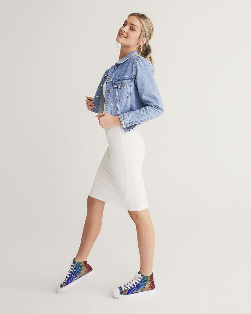 Disco Blue Women's Hightop Canvas Shoe