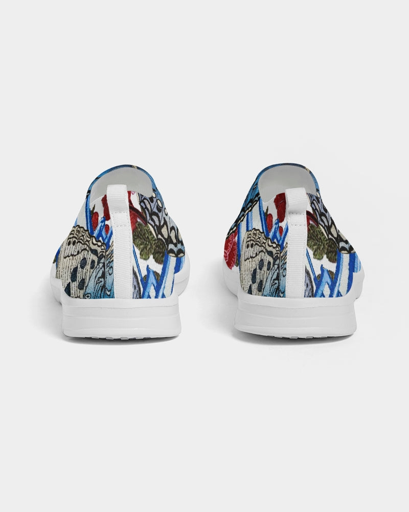 Butterflies and Roses Women's Slip-On Flyknit Shoe