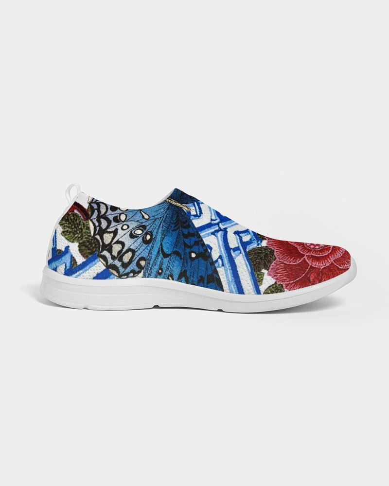 Butterflies and Roses Women's Slip-On Flyknit Shoe