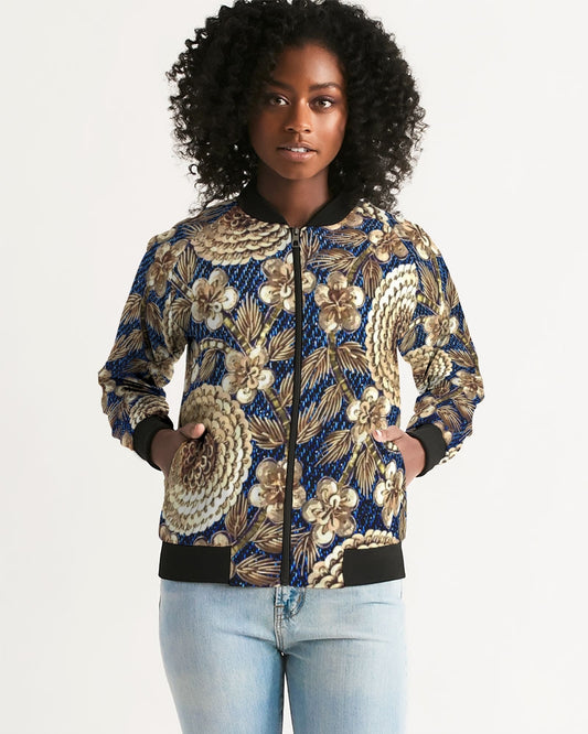 Denim & Gold Women's Bomber Jacket