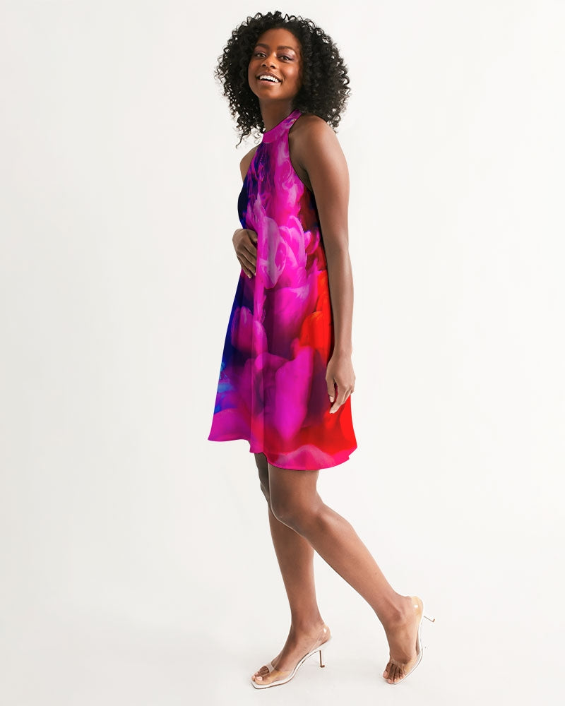 Rainbow Cloud Women's Halter Dress