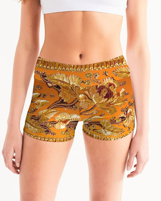 Persian Print Women's Mid-Rise Yoga Shorts