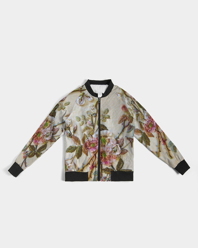 Ivory Flora Women's Bomber Jacket