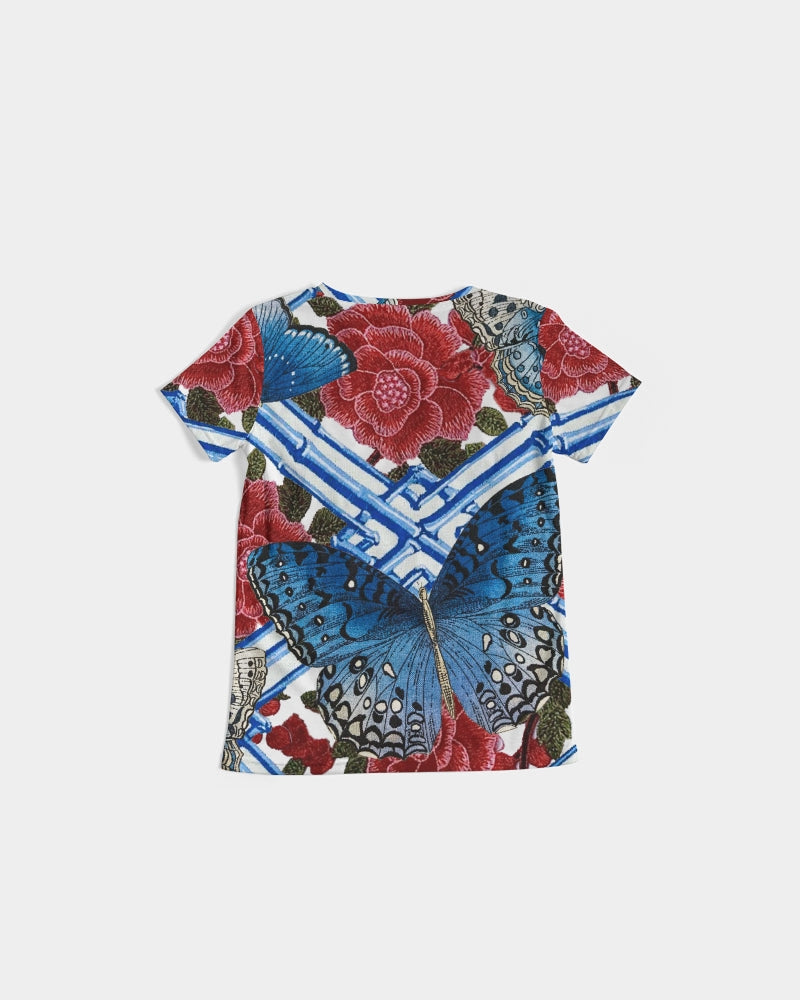 Butterflies and Roses Women's V-Neck Tee