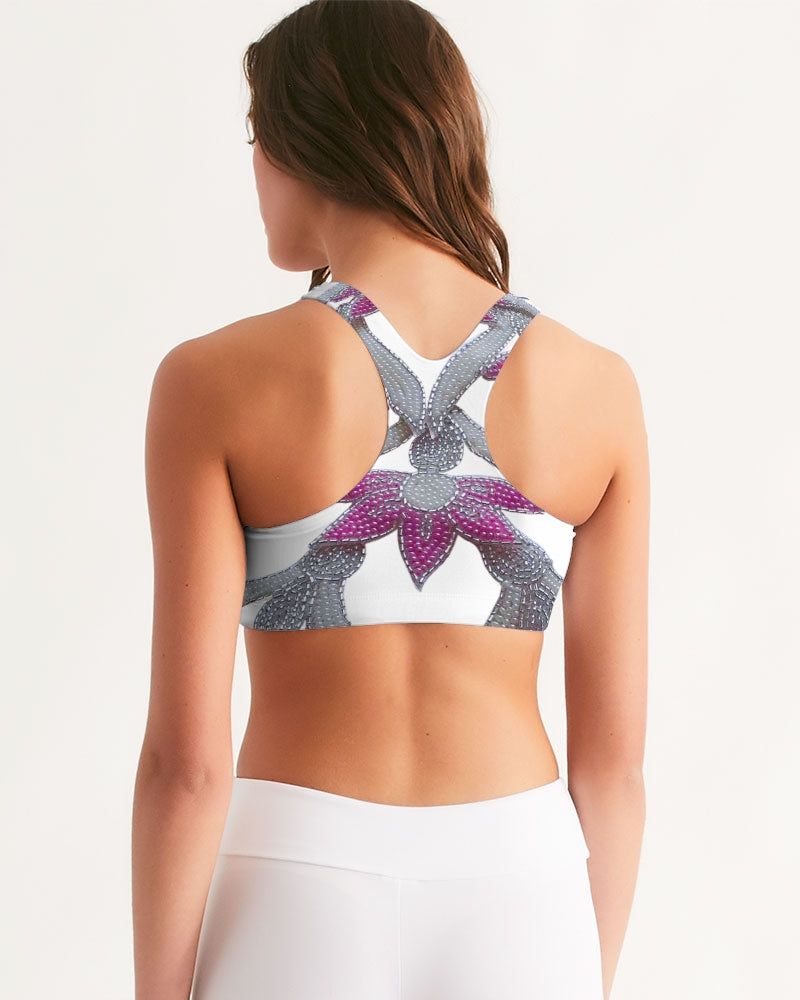 Flowers and Pearls Women's Seamless Sports Bra