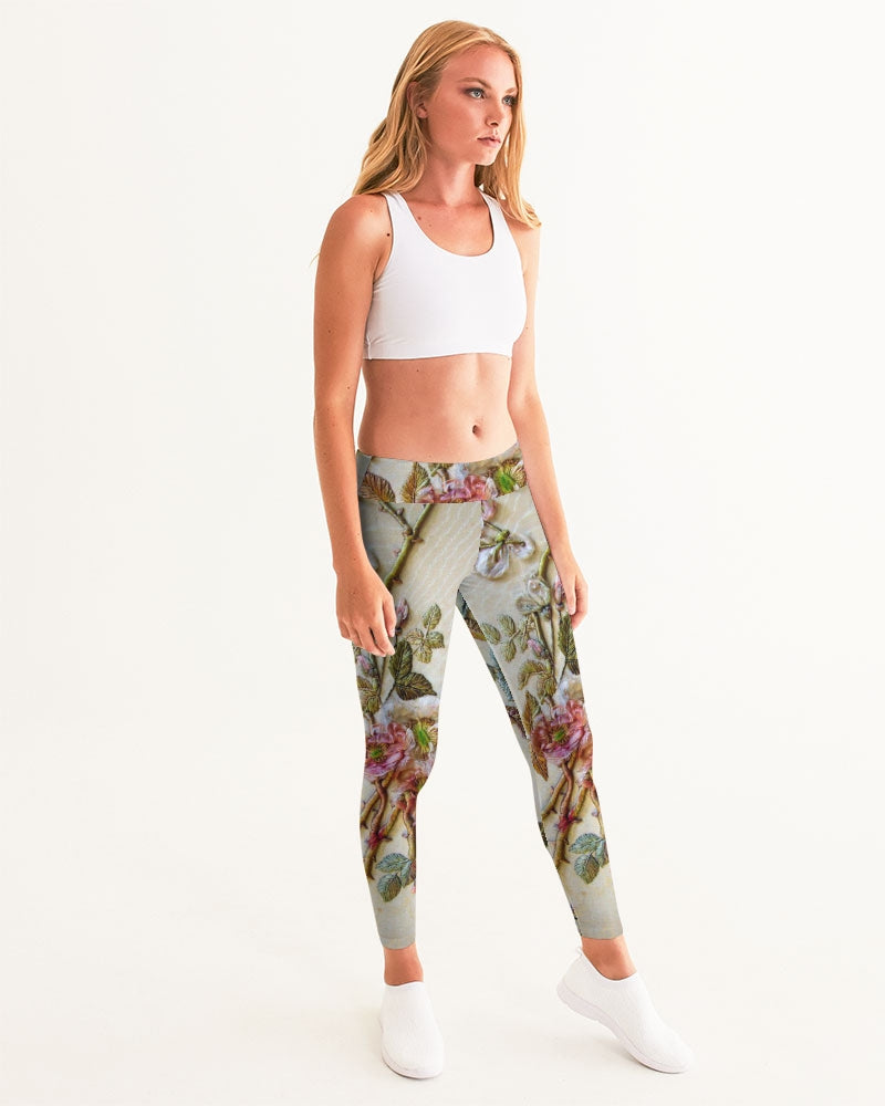 Ivory Flora Women's Yoga Pants