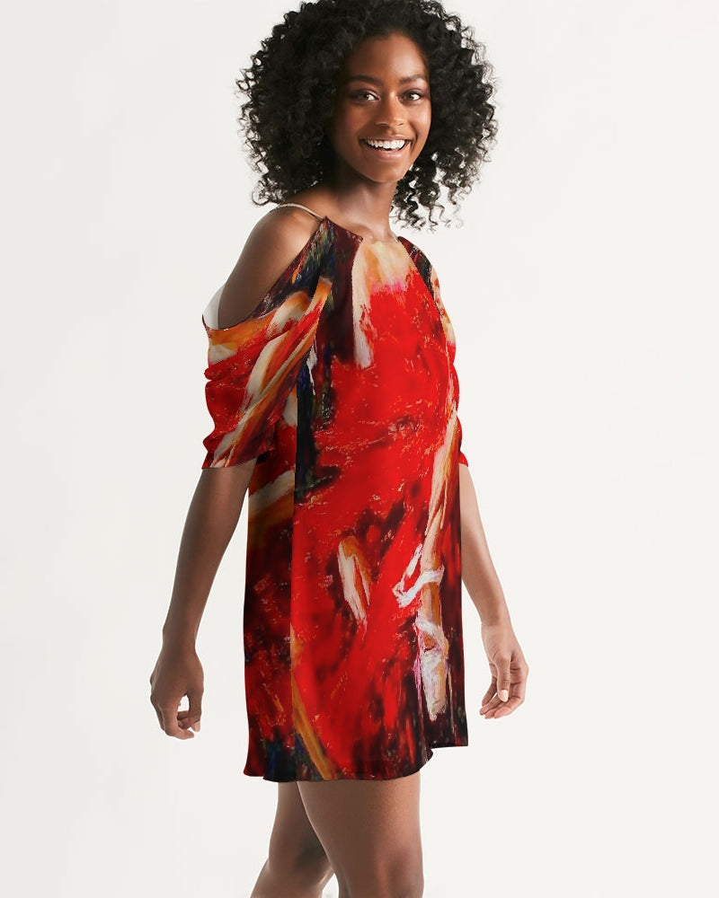 Flamenco Women's Open Shoulder A-Line Dress