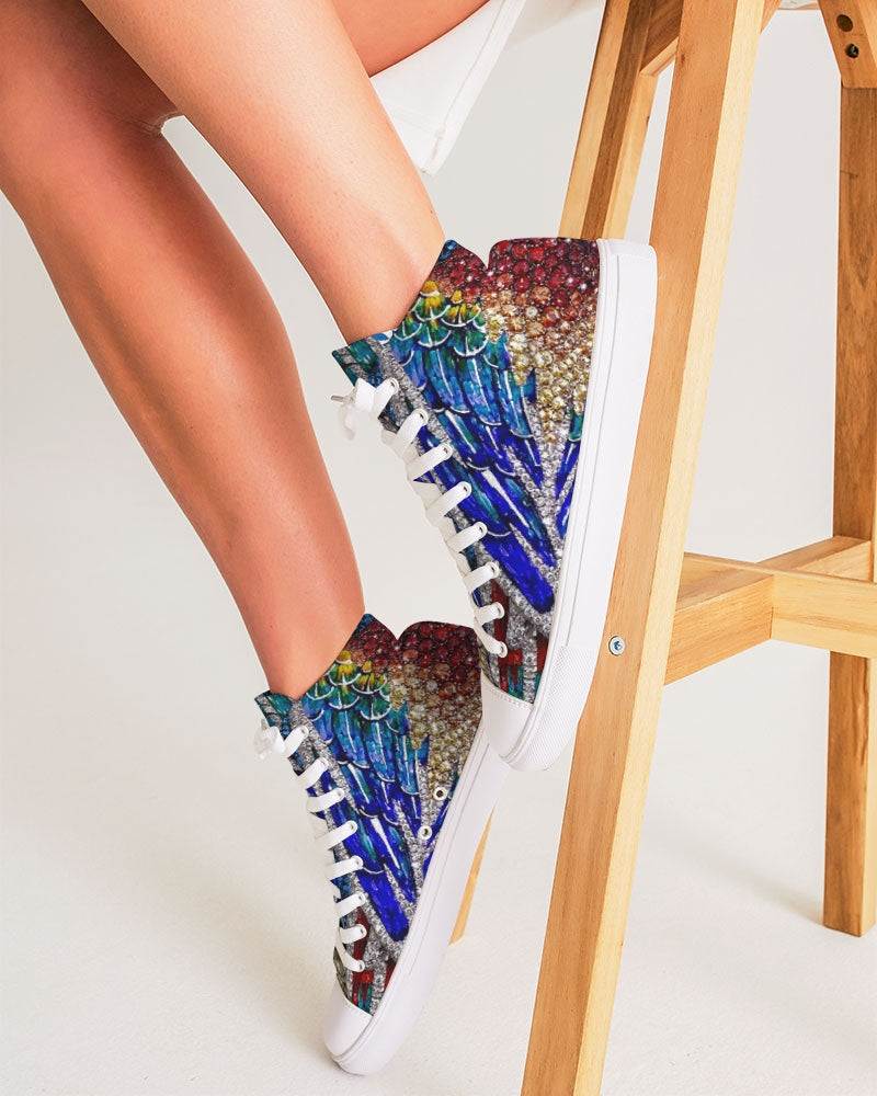 Disco Blue Women's Hightop Canvas Shoe