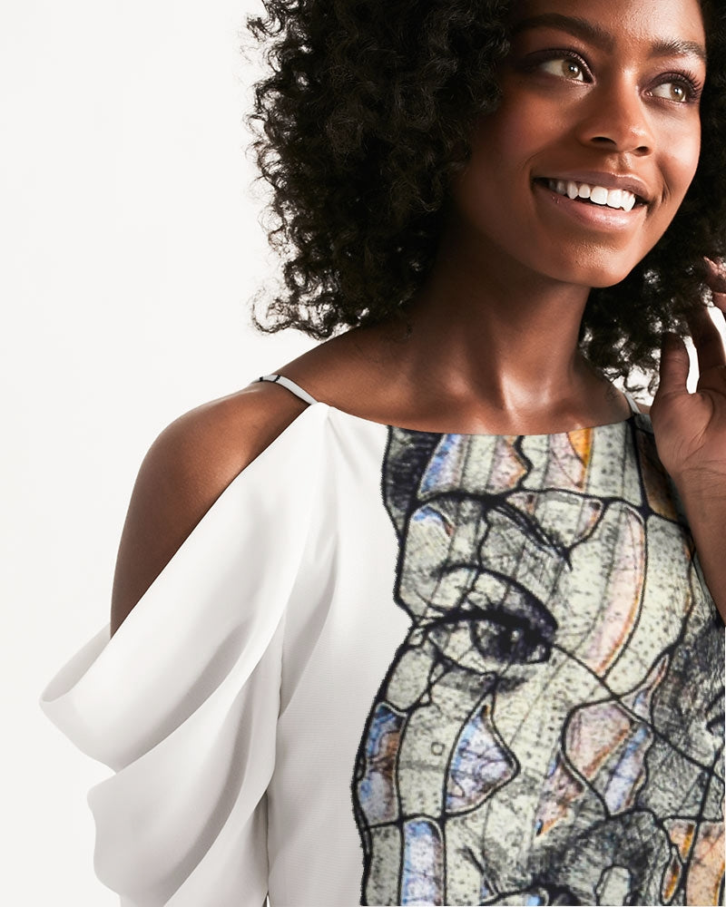 Billionaire Girlscouts International Femme Women's Open Shoulder A-Line Dress