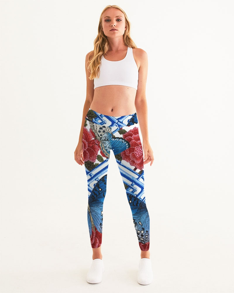 Butterflies and Roses Women's Yoga Pants