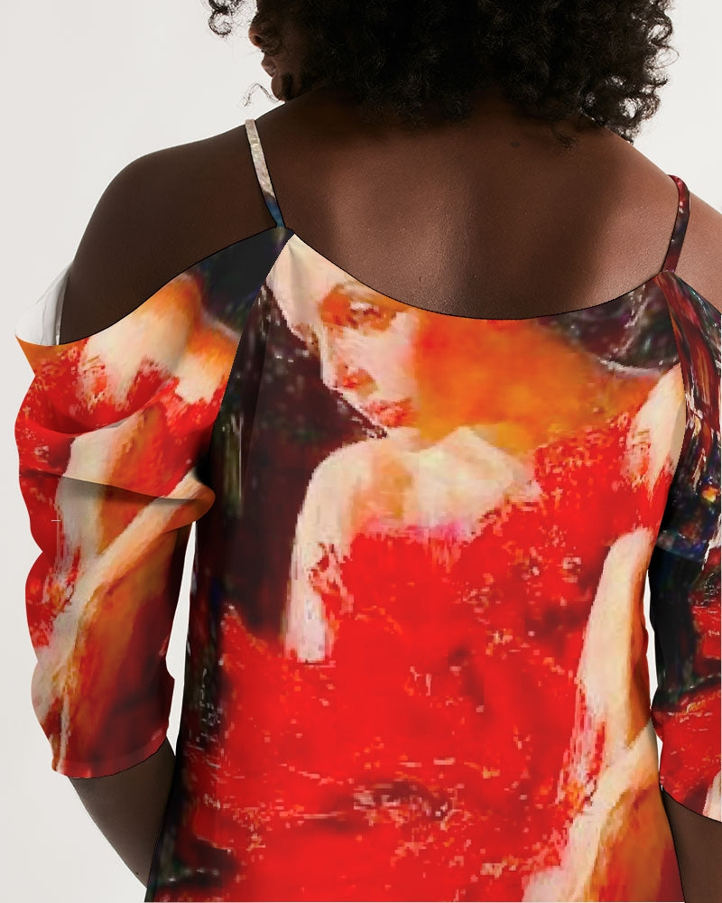 Flamenco Women's Open Shoulder A-Line Dress