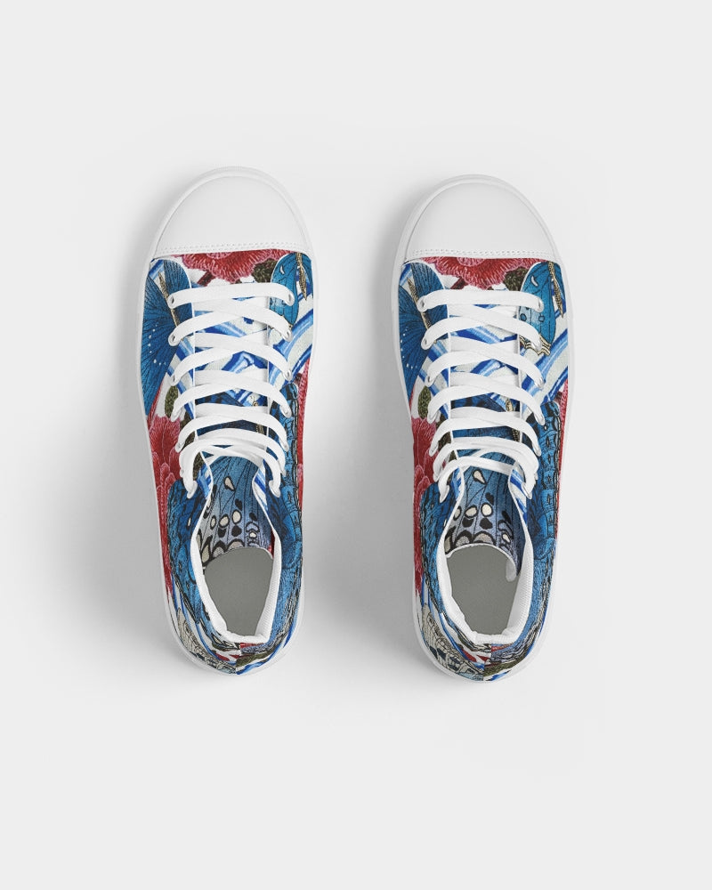 Butterflies and Roses Men's Hightop Canvas Shoe