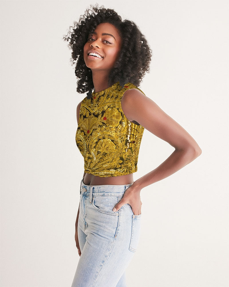 Gold Baroque Women's Twist-Front Tank