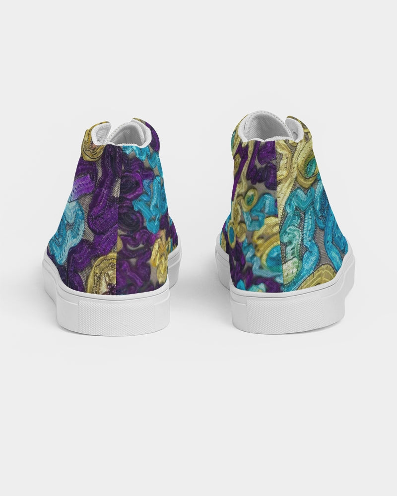 Floral Ribbon Women's Hightop Canvas Shoe