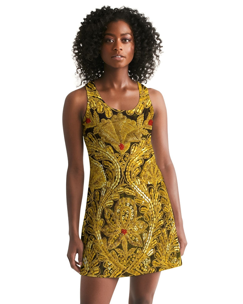 Gold Baroque Women's Racerback Dress
