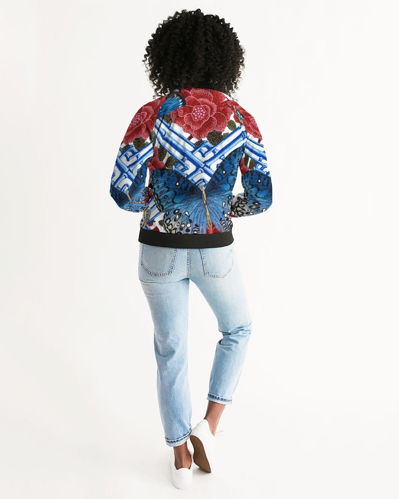 Butterflies and Roses Women's Bomber Jacket