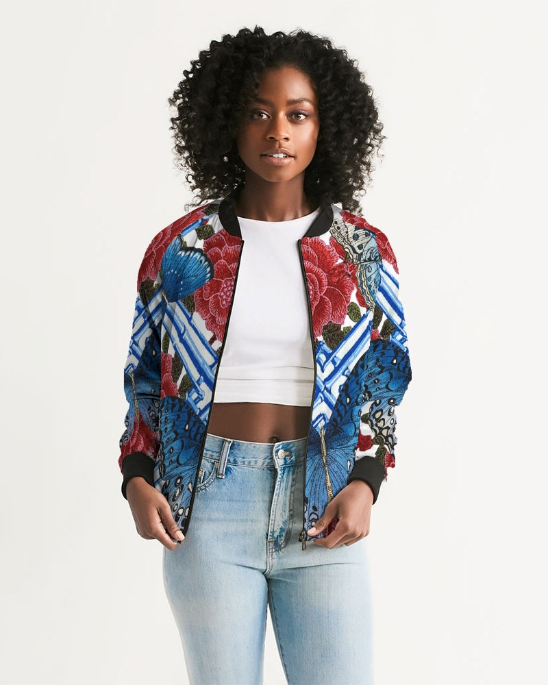 Butterflies and Roses Women's Bomber Jacket