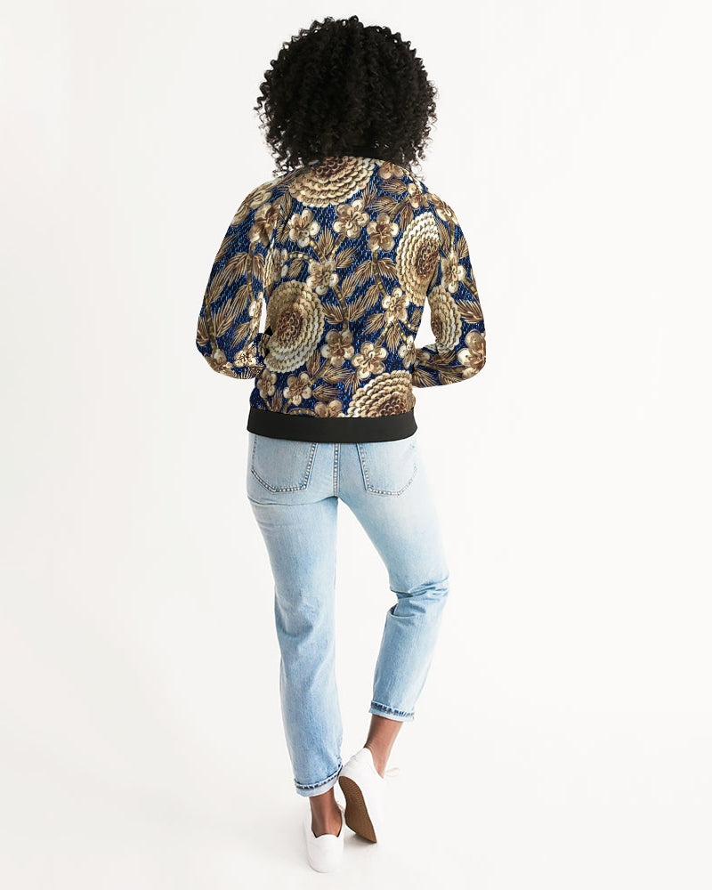 Denim & Gold Women's Bomber Jacket