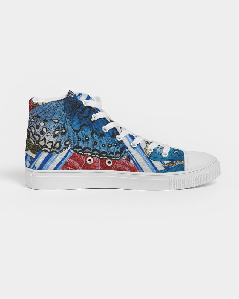 Butterflies and Roses Men's Hightop Canvas Shoe