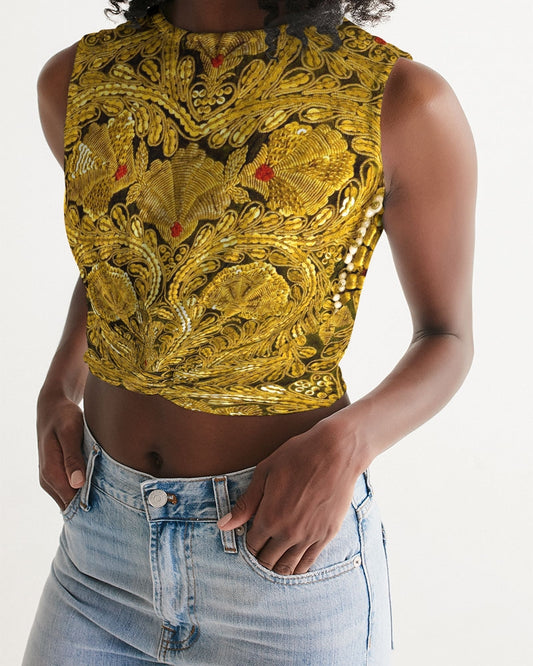 Gold Baroque Women's Twist-Front Tank