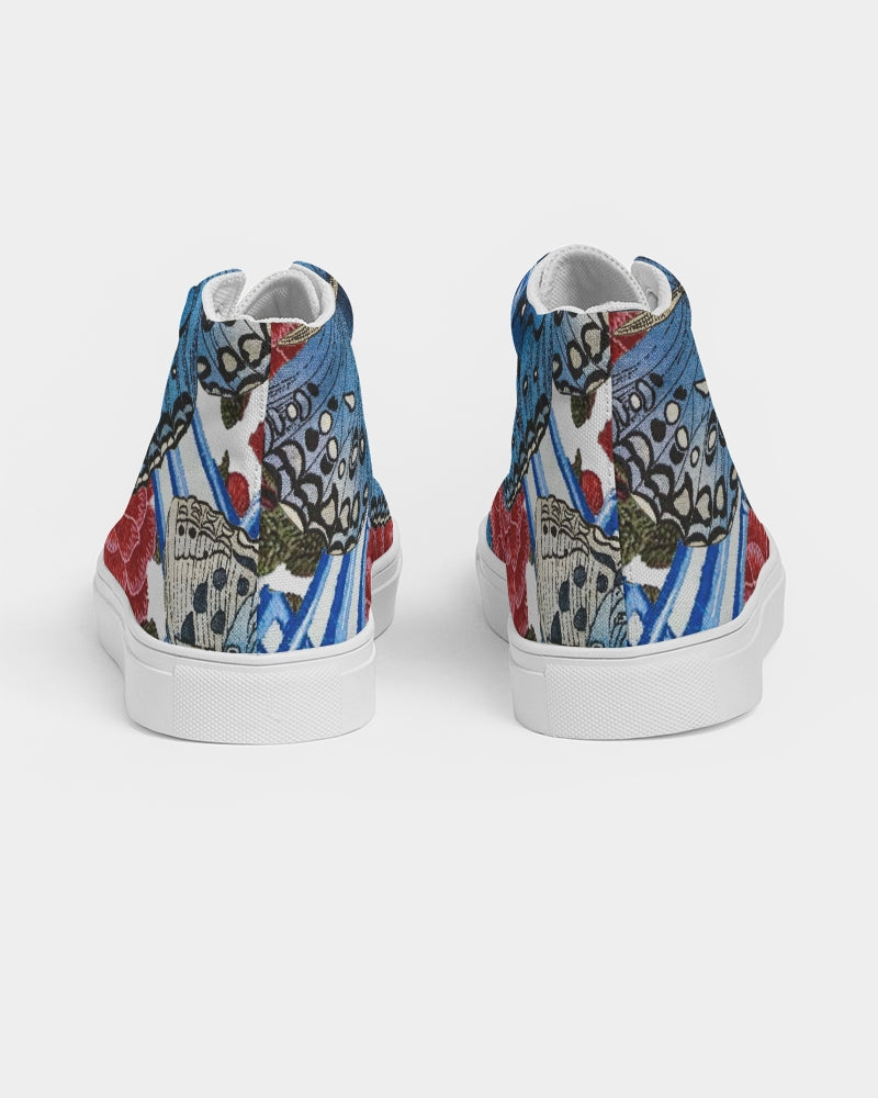 Butterflies and Roses Women's Hightop Canvas Shoe
