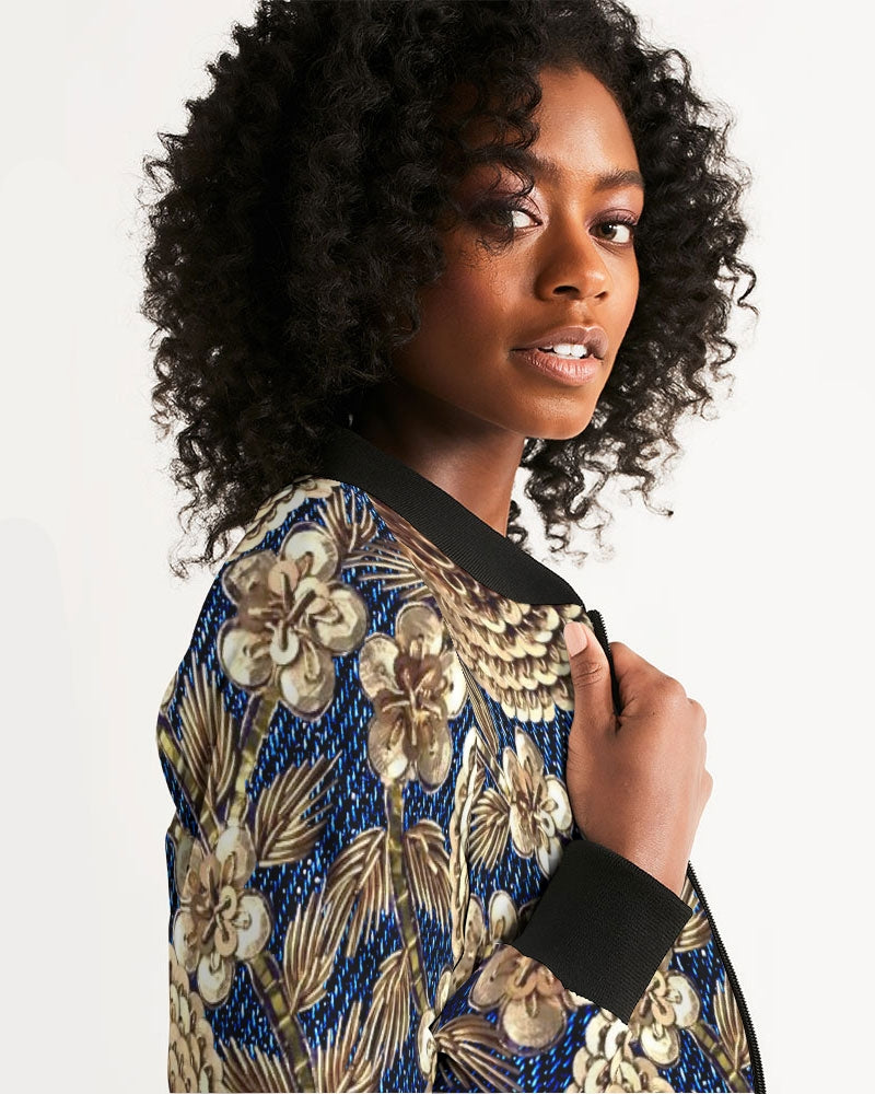 Denim & Gold Women's Bomber Jacket