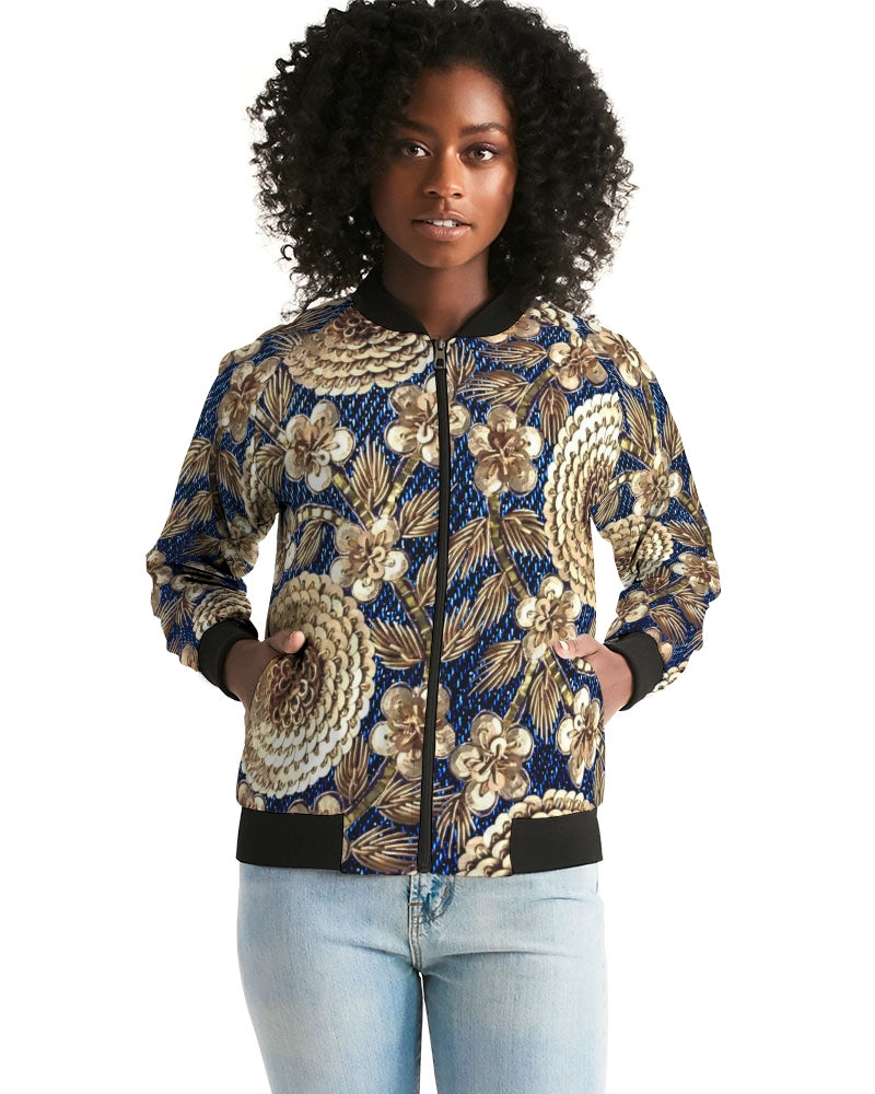 Denim & Gold Women's Bomber Jacket