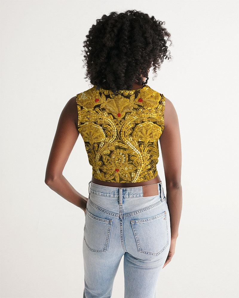 Gold Baroque Women's Twist-Front Tank