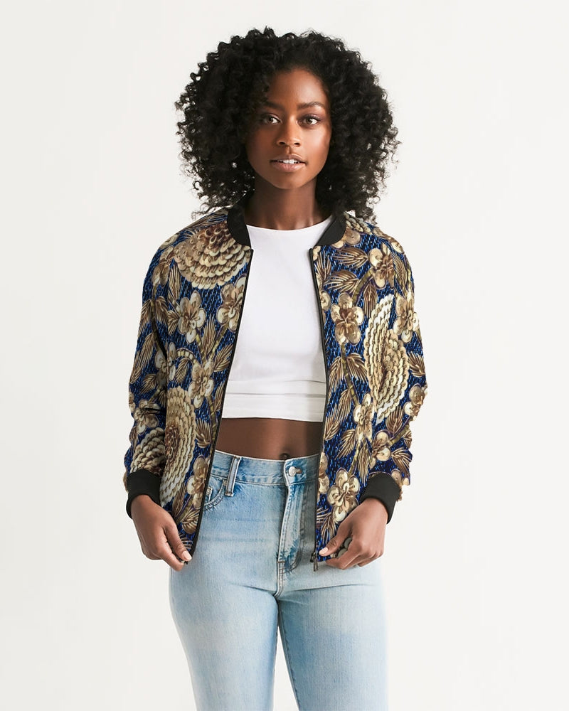 Denim & Gold Women's Bomber Jacket