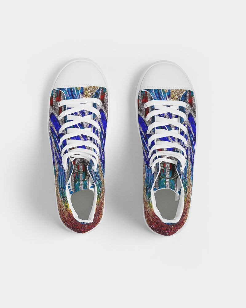 Disco Blue Women's Hightop Canvas Shoe