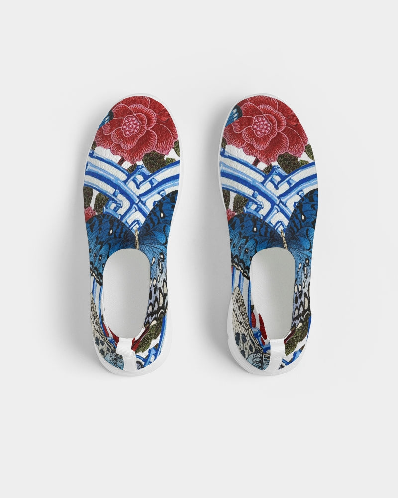 Butterflies and Roses Women's Slip-On Flyknit Shoe