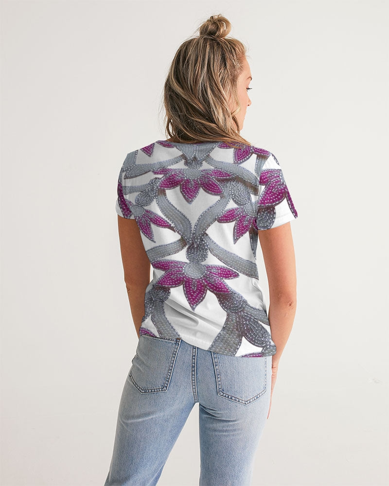 Flowers and Pearls Women's V-Neck Tee